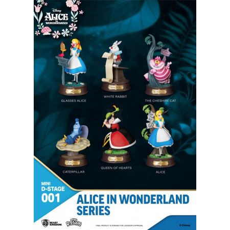 Alice in Wonderland Mini Diorama Stage sochas 6-pack 10 cm